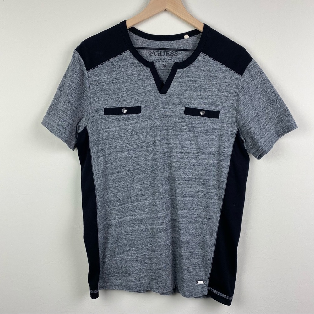 G by Guess Heathered Gray and Black T Shirt M